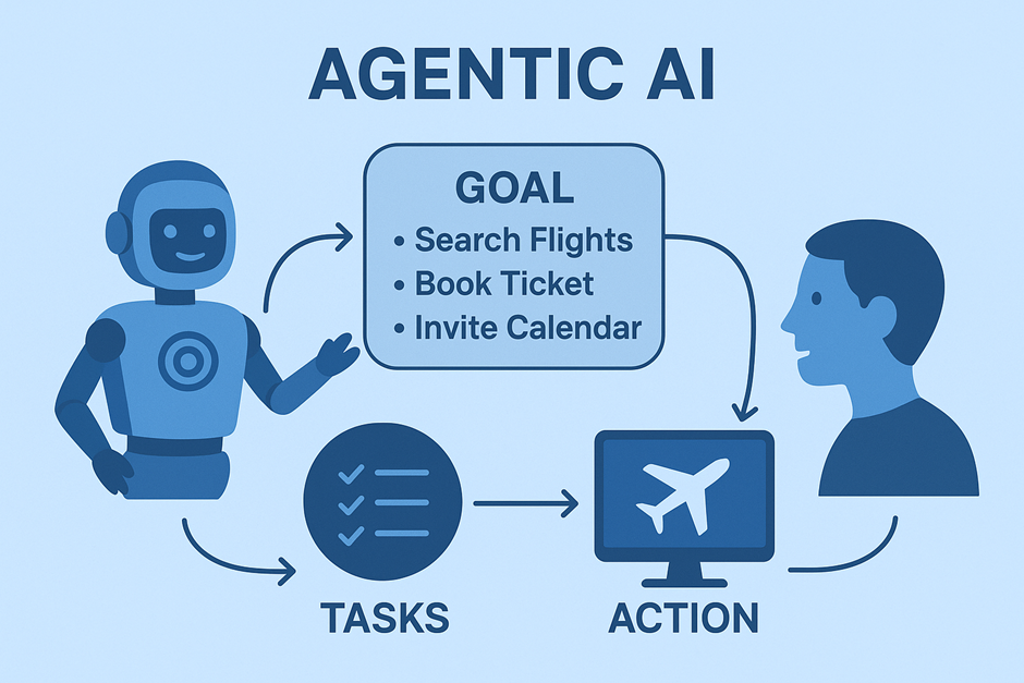 Agentic AI refers to artificial intelligence systems that can act as autonomous agents — meaning they don’t just answer questions but can plan, make decisions, and take actions to achieve specific goals.